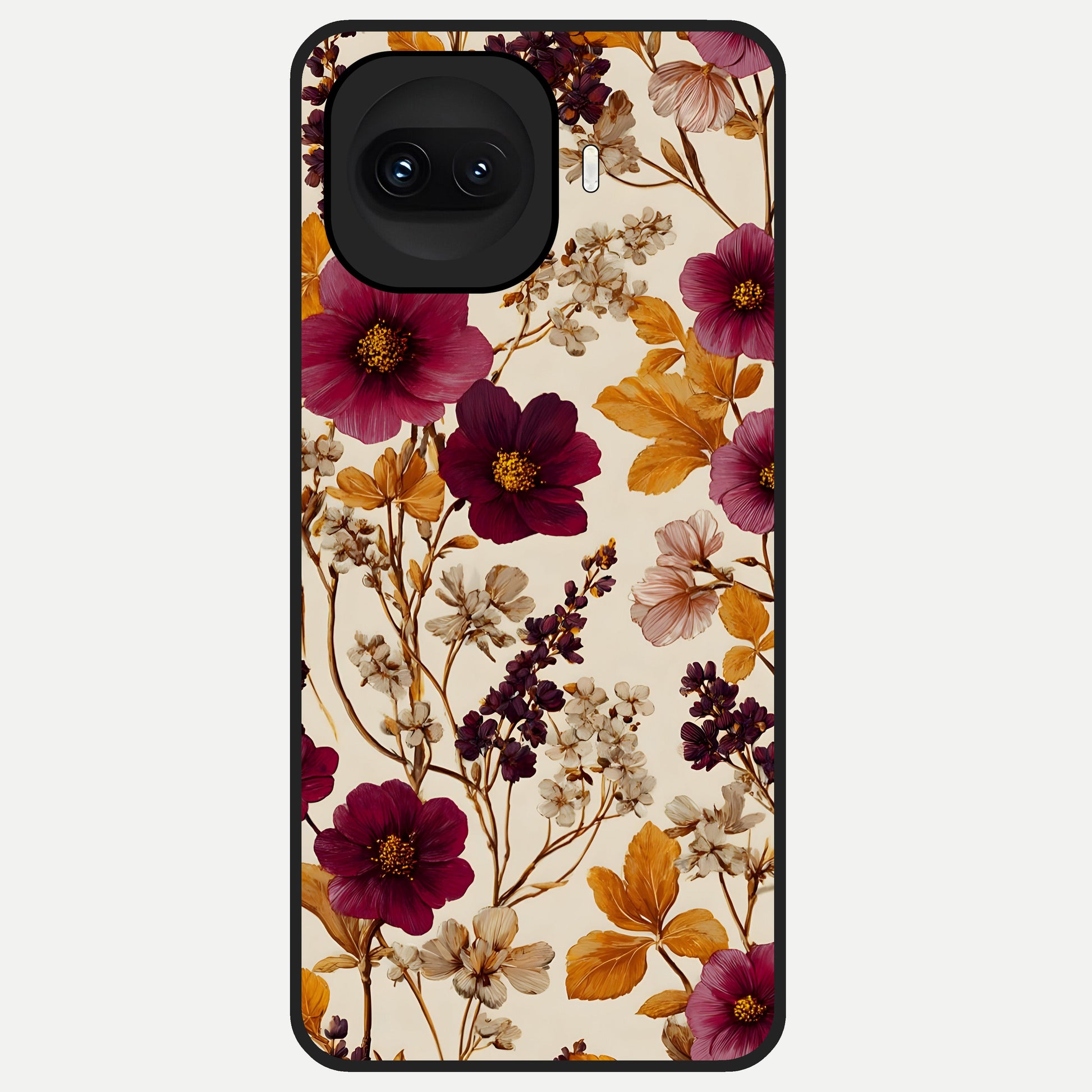  Autumn Wine Bloom Glass Case for iQOO 15R back cover – full design glossy printed glass finish
