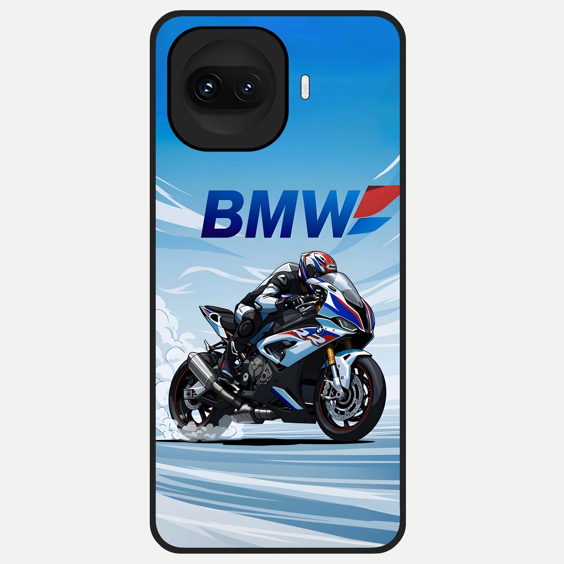  BMW Power Drift Glass Case for iQOO 15R back cover – full design glossy printed glass finish