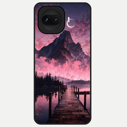  Beautiful Mountain View Glass Case for iQOO 15R back cover – full design glossy printed glass finish