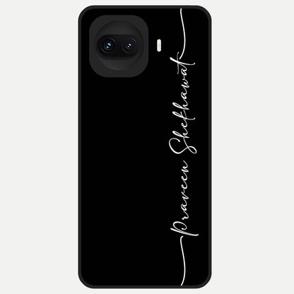  Black Tune Custom Name Glass Case for iQOO 15R back cover – full design glossy printed glass finish