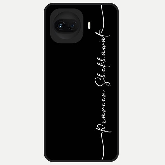  Black Tune Custom Name Glass Case for iQOO 15R back cover – full design glossy printed glass finish