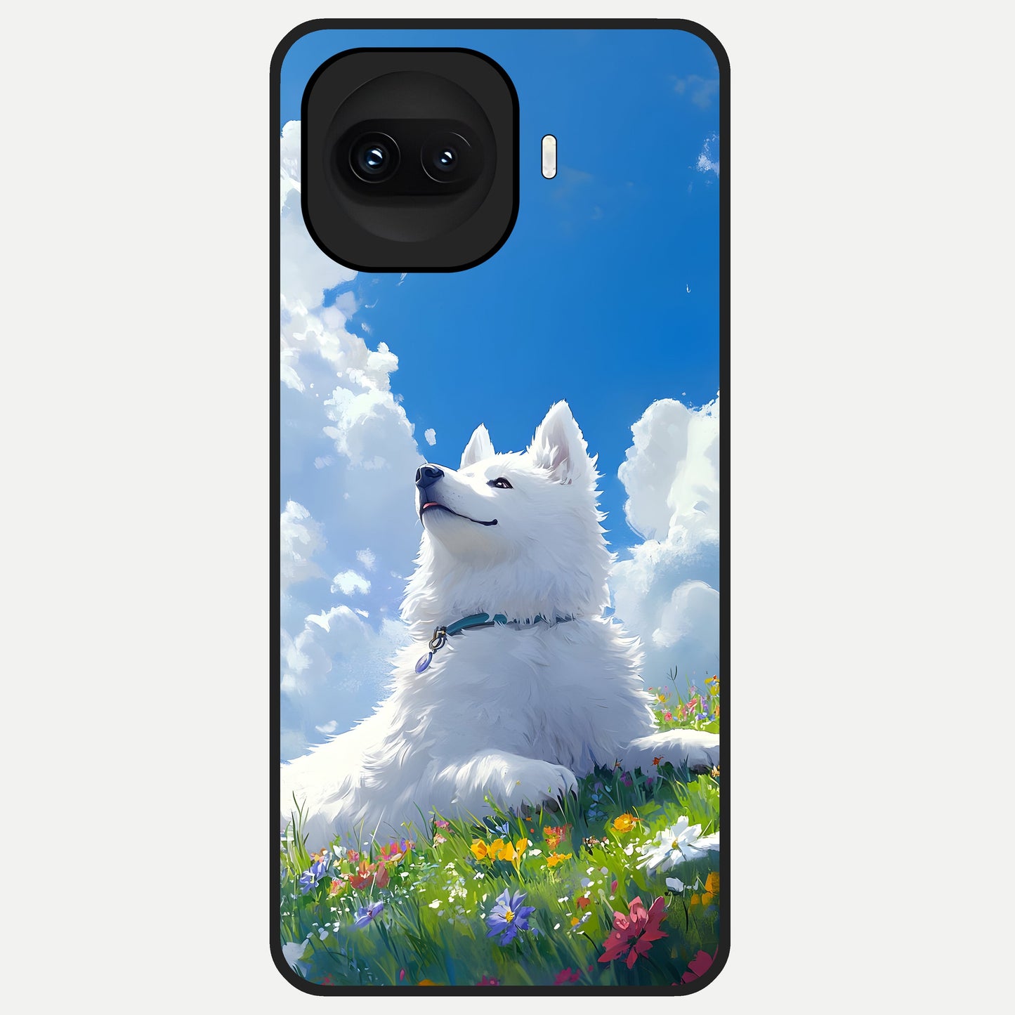  Blissful Cloud Pup Glass Case for iQOO 15R back cover – full design glossy printed glass finish