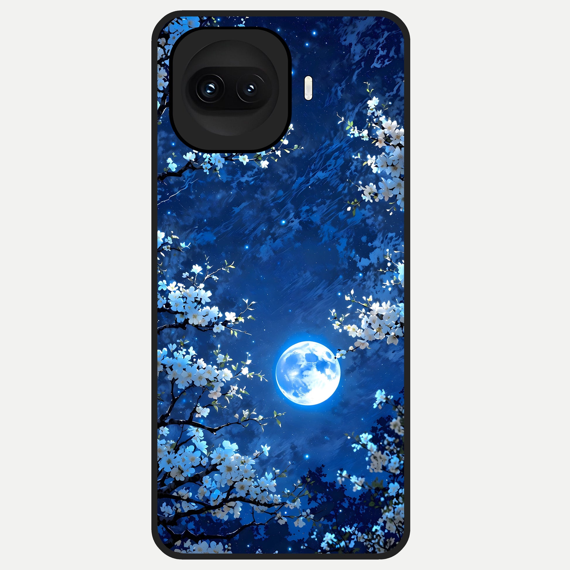  Blossom Moonlight Sky Glass Case for iQOO 15R back cover – full design glossy printed glass finish