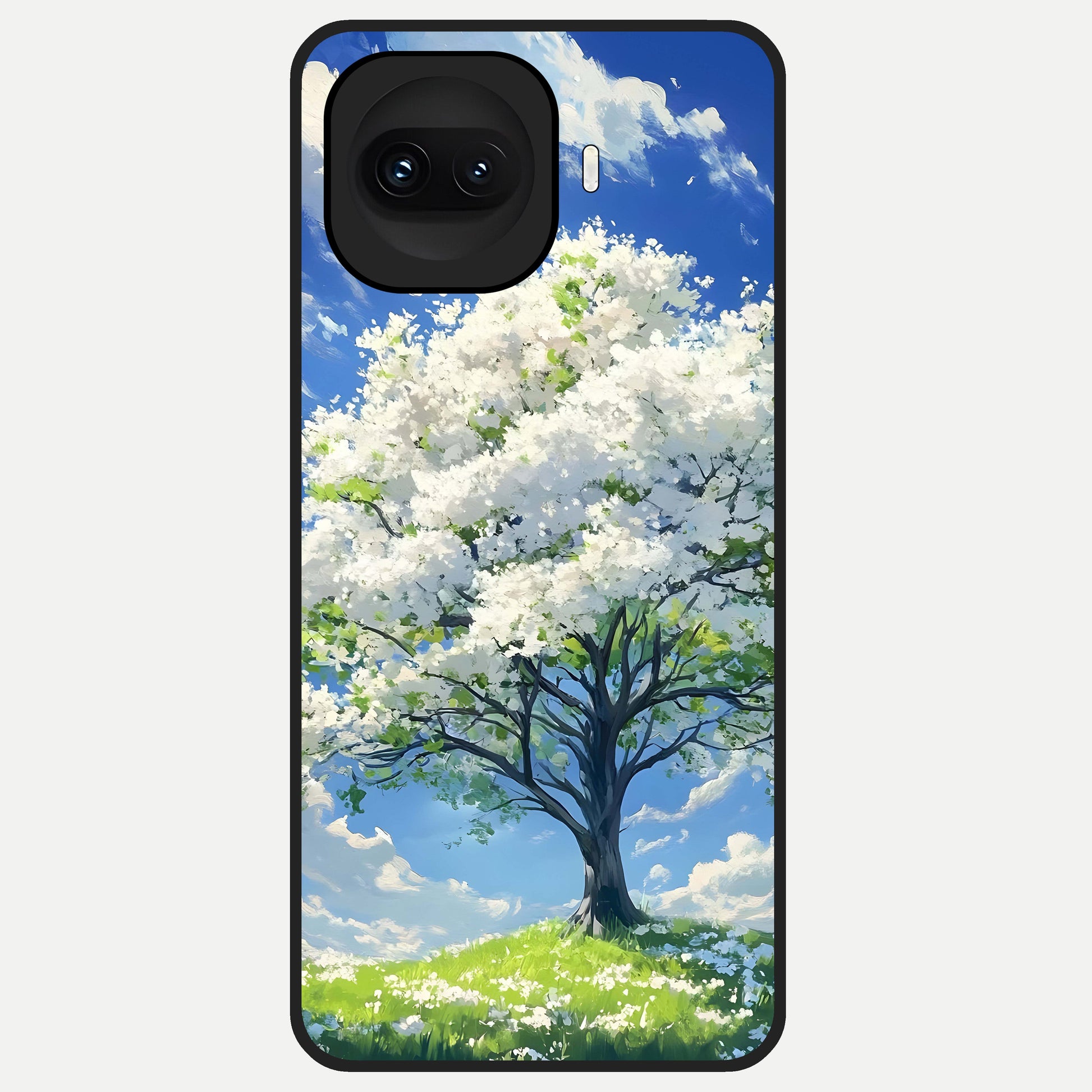  Blossom Sky Serenity Glass Case for iQOO 15R back cover – full design glossy printed glass finish