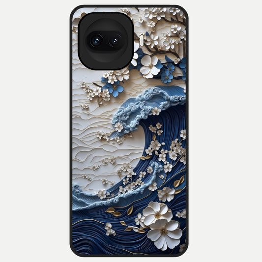  Blossom Wave Art Glass Case for iQOO 15R back cover – full design glossy printed glass finish