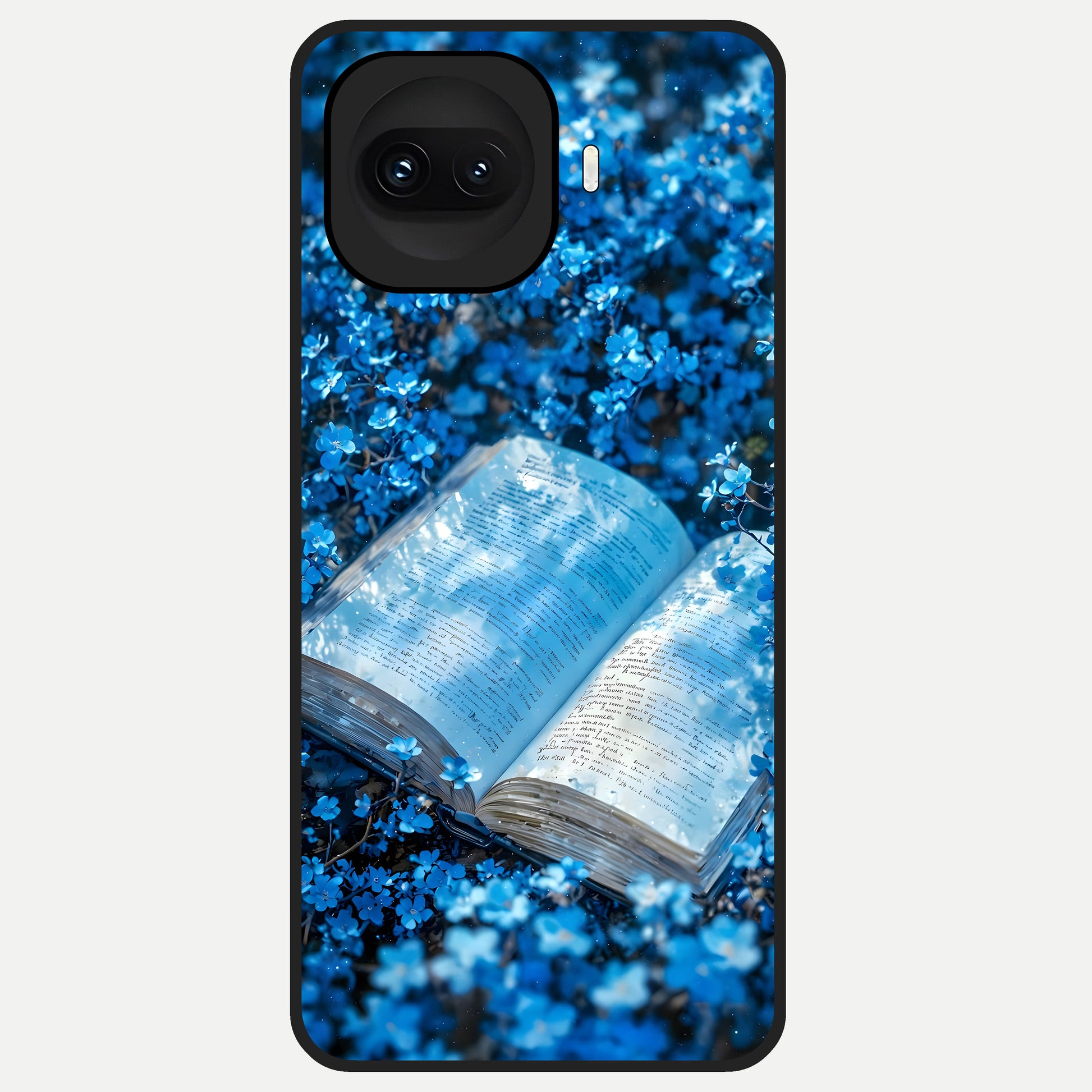  Blue Bloom Tales Glass Case for iQOO 15R back cover – full design glossy printed glass finish