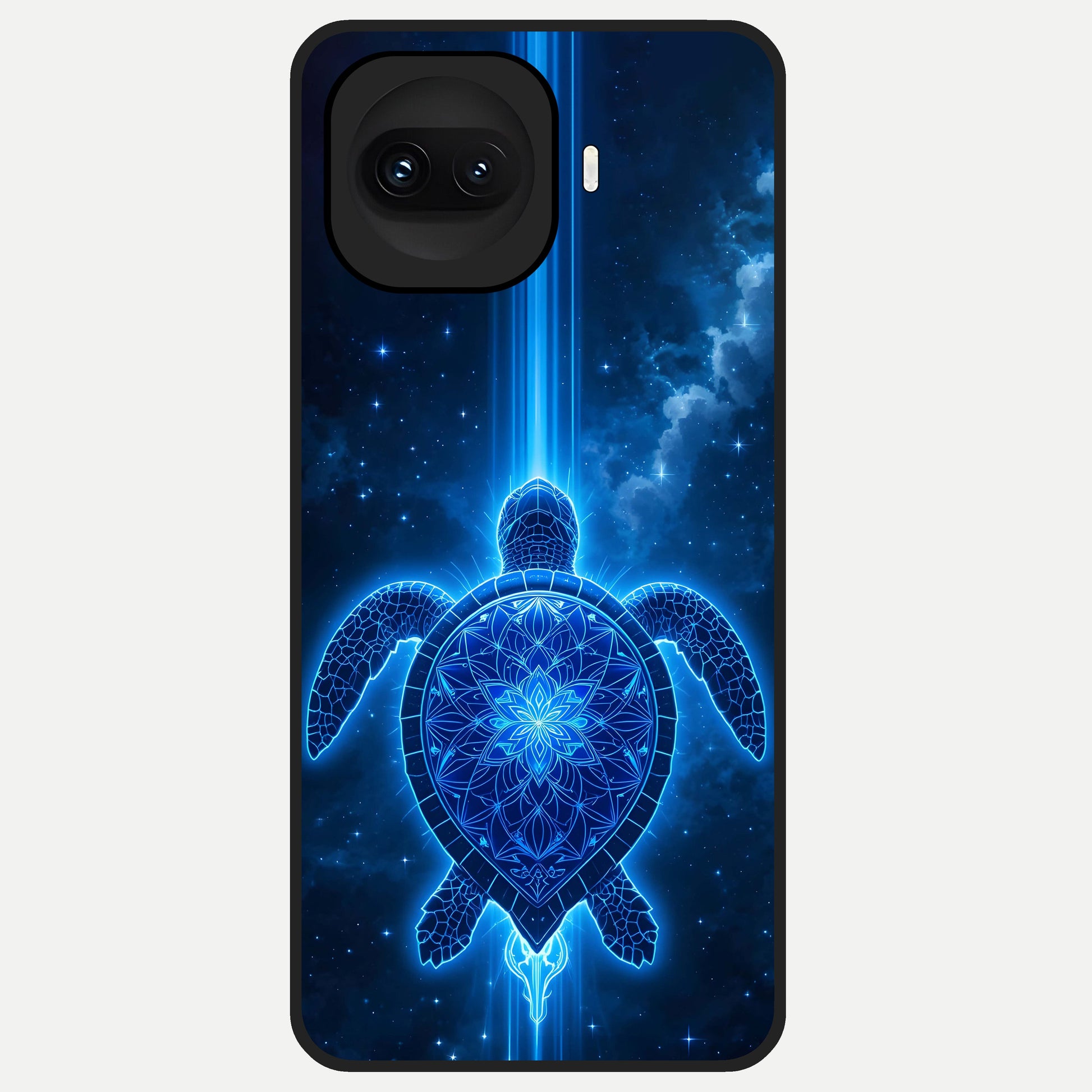  Blue Galaxy Turtle Glass Case for iQOO 15R back cover – full design glossy printed glass finish