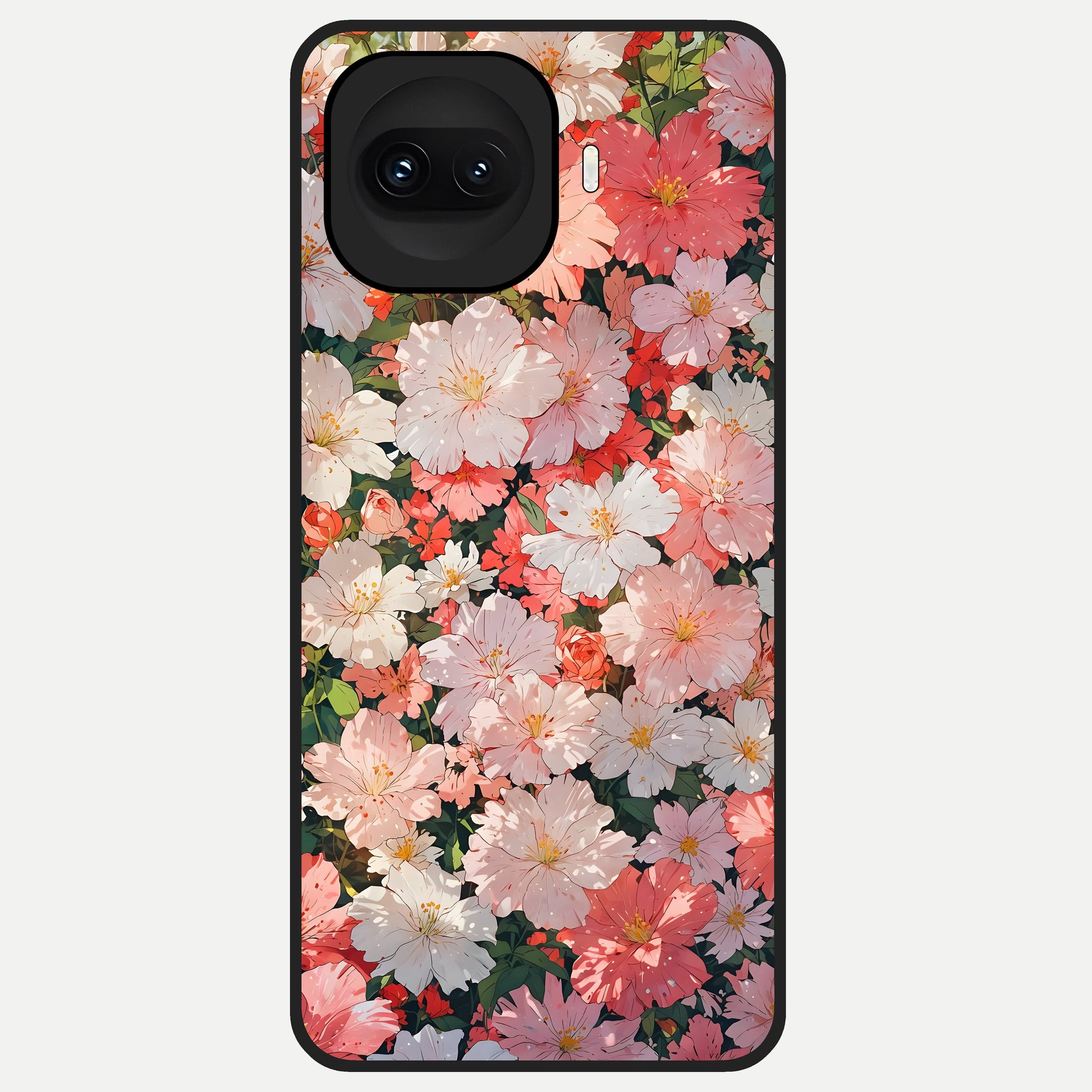  Blush Bloom Field Glass Case for iQOO 15R back cover – full design glossy printed glass finish
