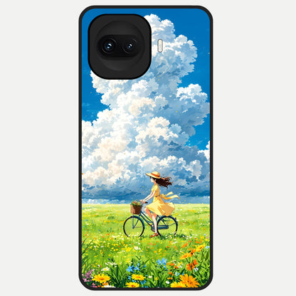  Breezy Meadow Ride Glass Case for iQOO 15R back cover – full design glossy printed glass finish