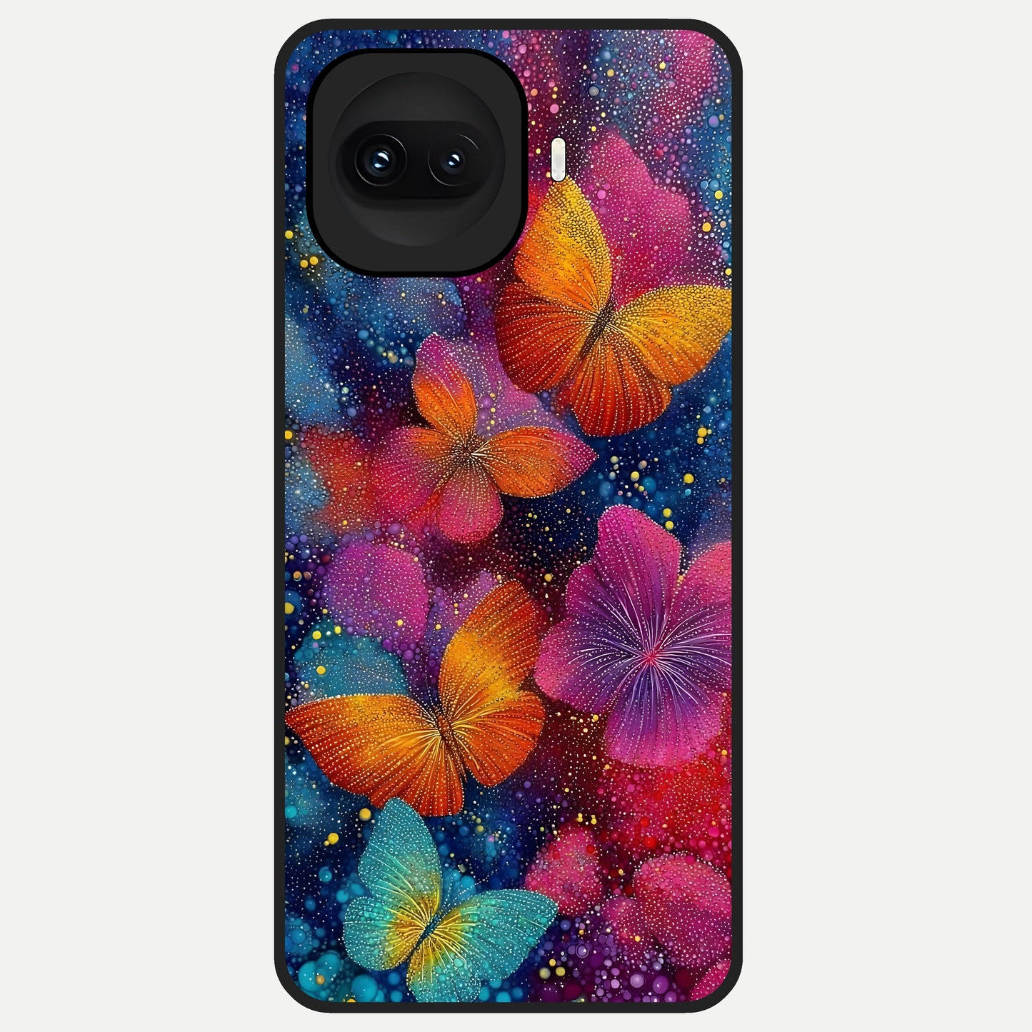  Butterfly Dream Mist Glass Case for iQOO 15R back cover – full design glossy printed glass finish