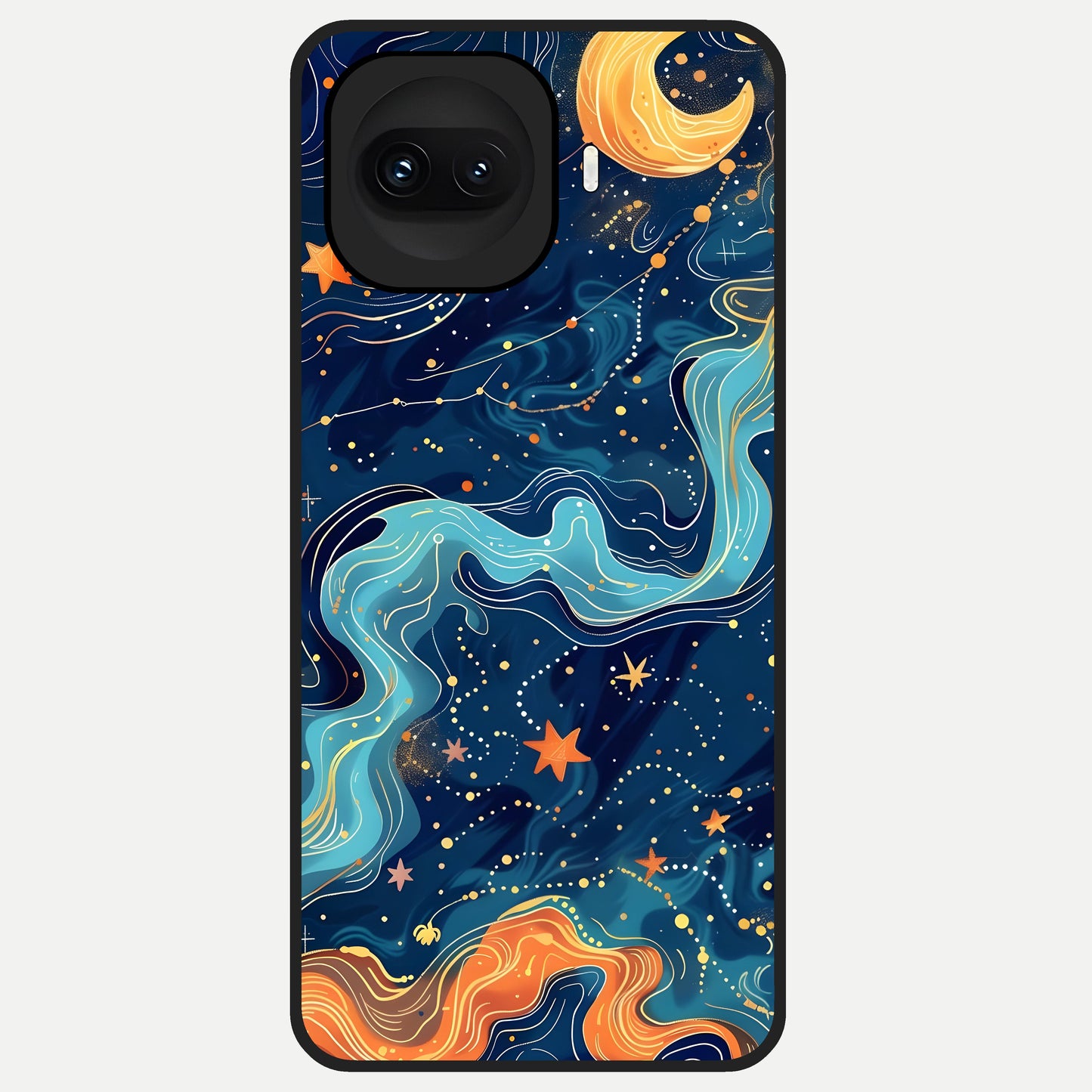  Celestial Dream Flow Glass Case for iQOO 15R back cover – full design glossy printed glass finish