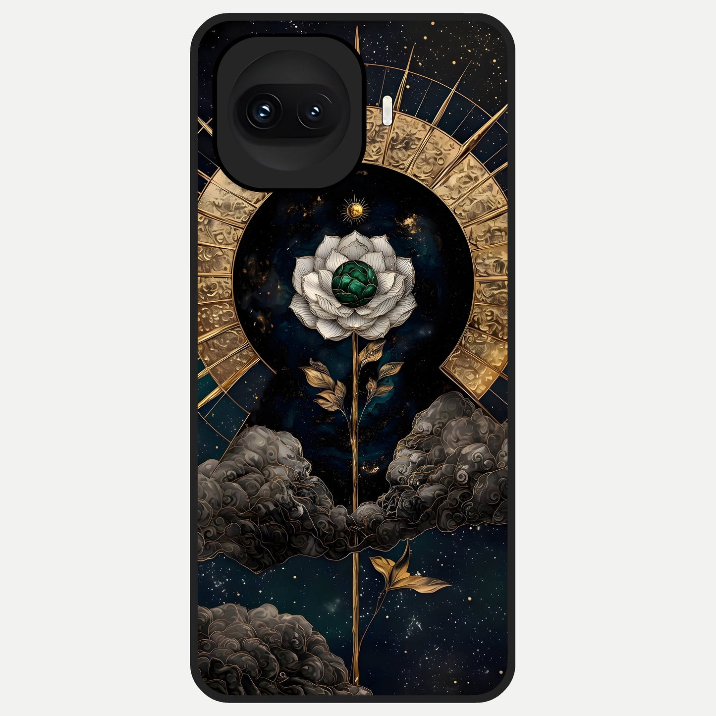  Celestial Lotus Morang Glass Case for iQOO 15R back cover – full design glossy printed glass finish