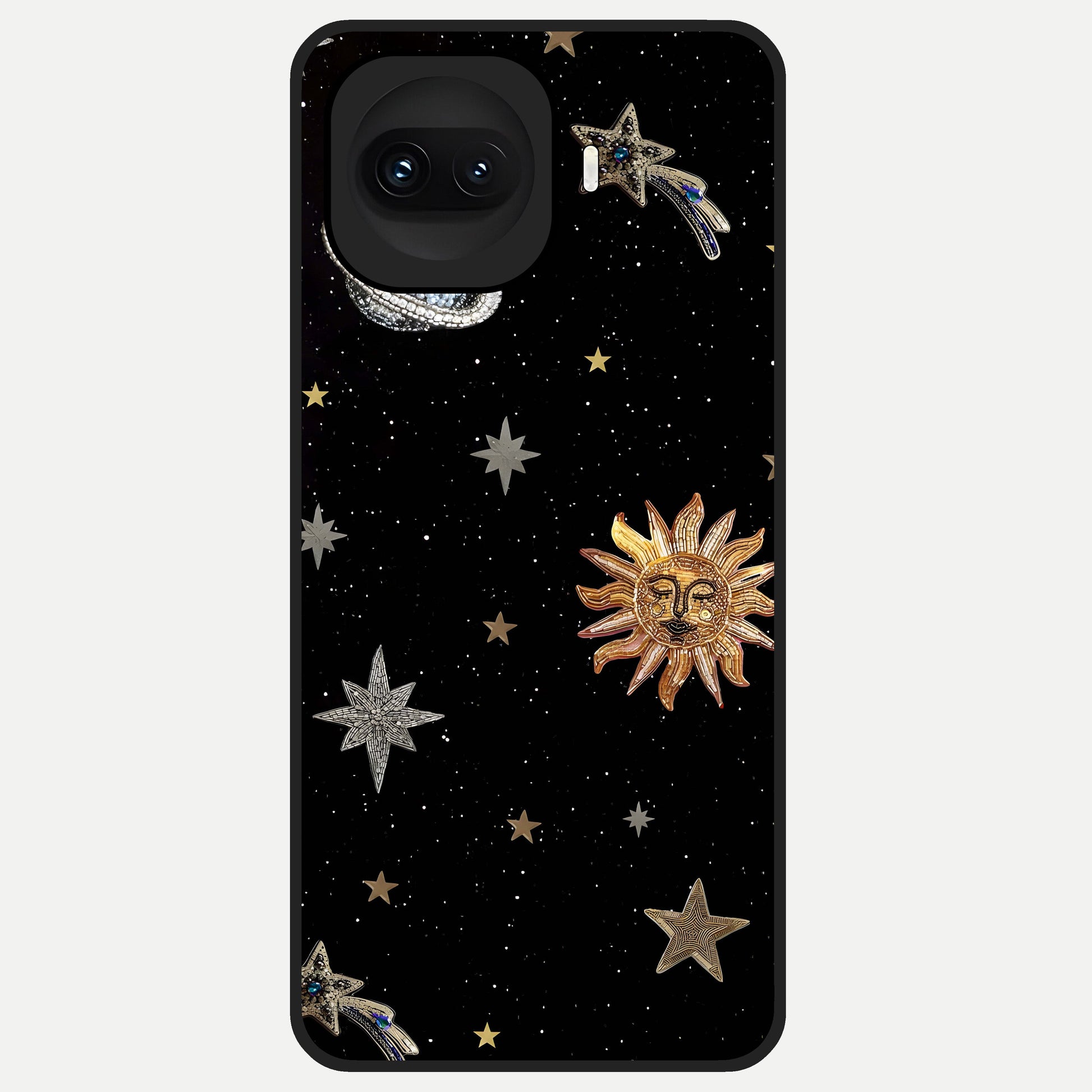  Celestial Moon With Stars Glass Case for iQOO 15R back cover – full design glossy printed glass finish