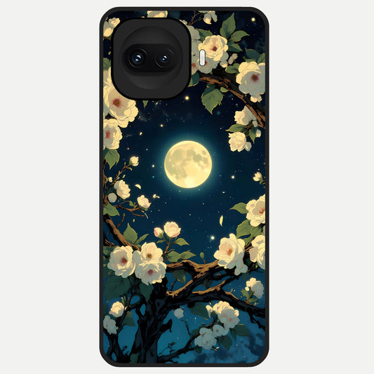  Celestial Moon And Flower Glass Case for iQOO 15R back cover – full design glossy printed glass finish