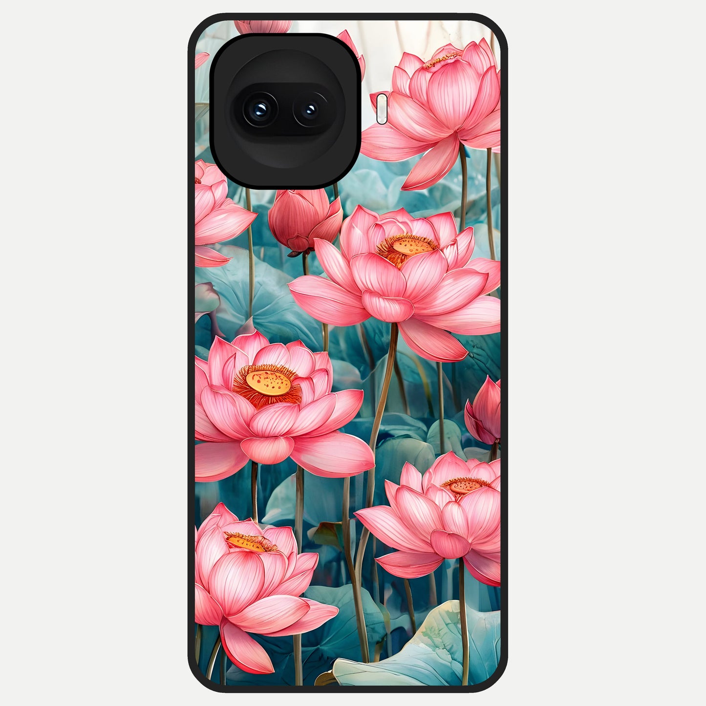  Celestial Pink Lotus Glass Case for iQOO 15R back cover – full design glossy printed glass finish