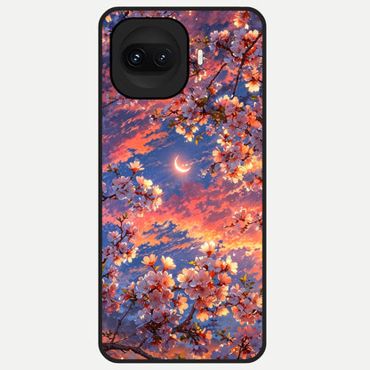  Celestial Sakura Sunset Glass Case for iQOO 15R back cover – full design glossy printed glass finish