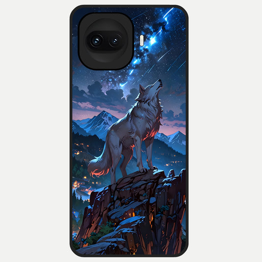  Celestial Wolf Howl Glass Case for iQOO 15R back cover – full design glossy printed glass finish