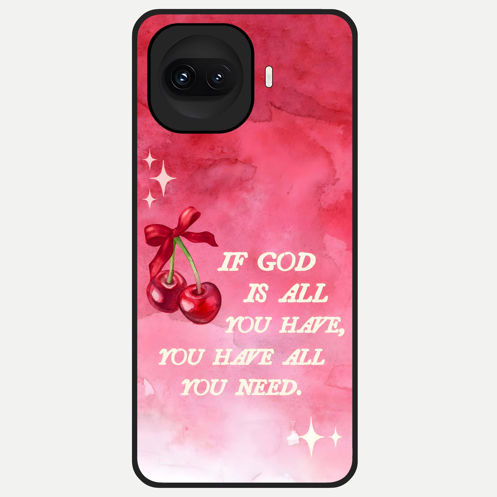  Cherry Quote Glass Case for iQOO 15R back cover – full design glossy printed glass finish