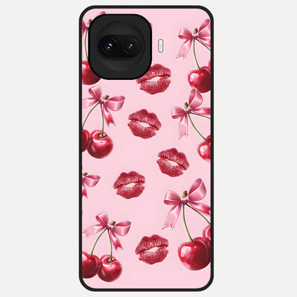  Cherry With Lips Glass Case for iQOO 15R back cover – full design glossy printed glass finish