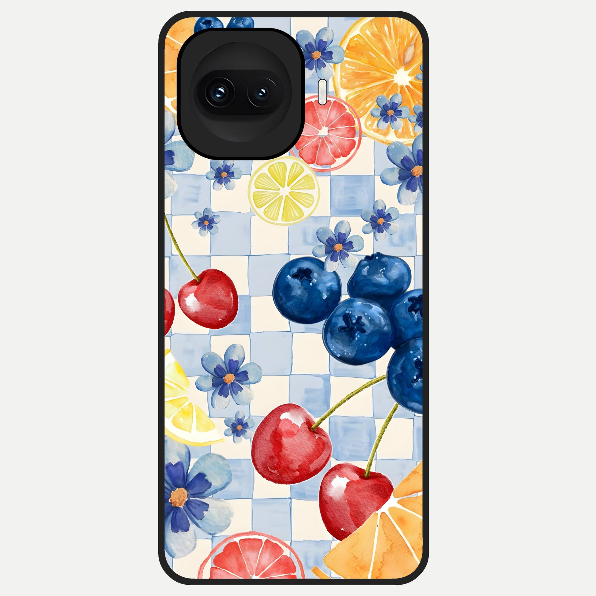  Citrus Bloom Joy Glass Case for iQOO 15R back cover – full design glossy printed glass finish