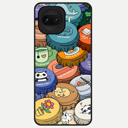  Coins Patterns Glass Case for iQOO 15R back cover – full design glossy printed glass finish