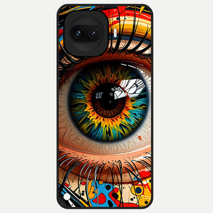  Colorful Eye Glass Case for iQOO 15R back cover – full design glossy printed glass finish