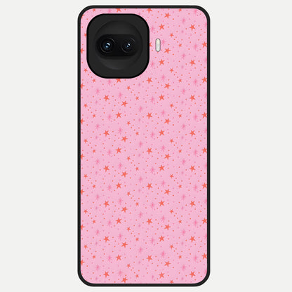  Cosmic Pink Sparkle Glass Case for iQOO 15R back cover – full design glossy printed glass finish