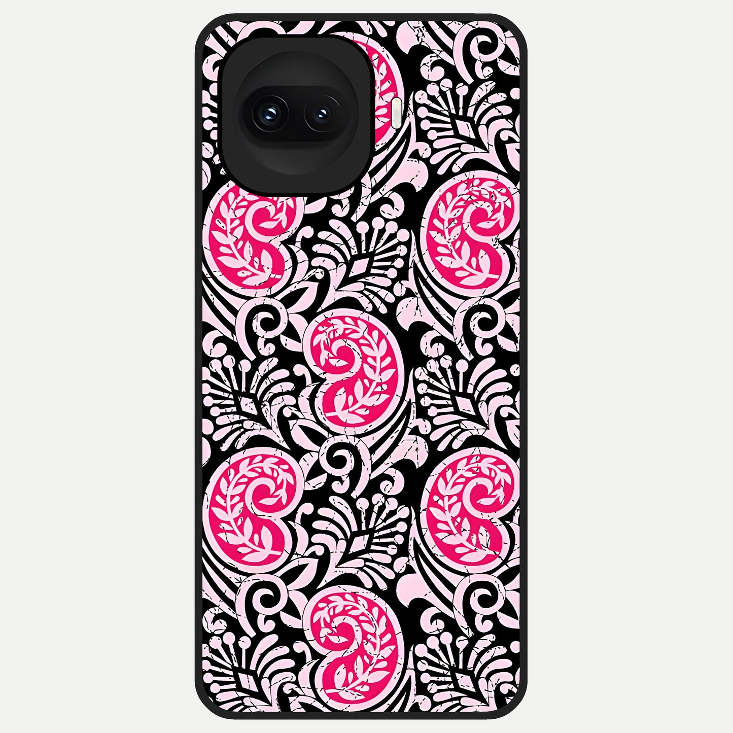  Crimson Paisley Charm Glass Case for iQOO 15R back cover – full design glossy printed glass finish