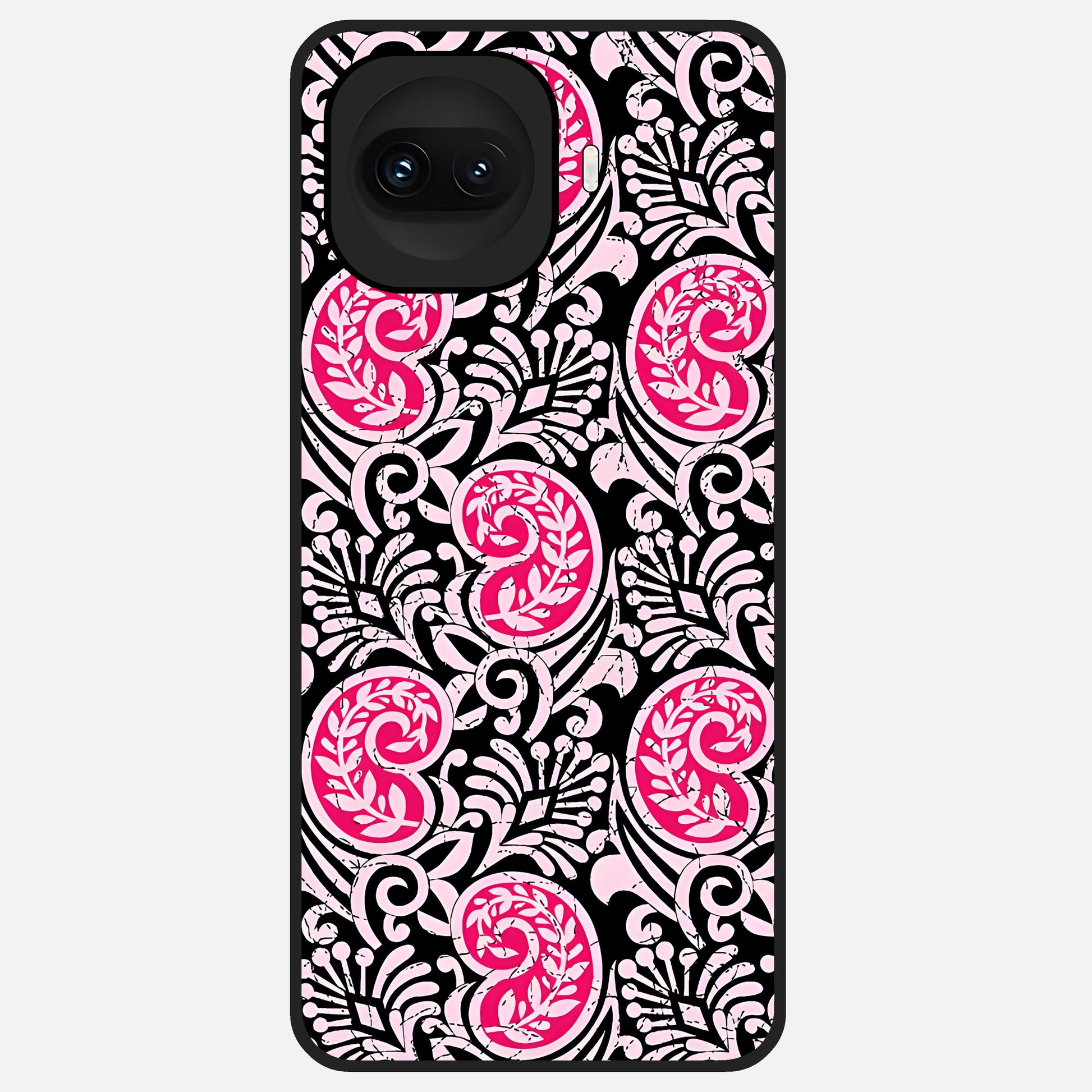  Crimson Paisley Charm Glass Case for iQOO 15R back cover – full design glossy printed glass finish