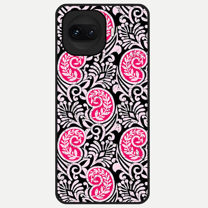  Crimson Paisley Charm Glass Case for iQOO 15R back cover – full design glossy printed glass finish