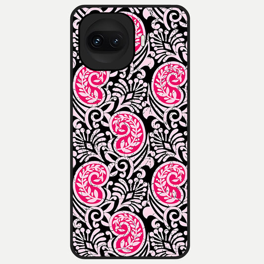  Crimson Paisley Charm Glass Case for iQOO 15R back cover – full design glossy printed glass finish
