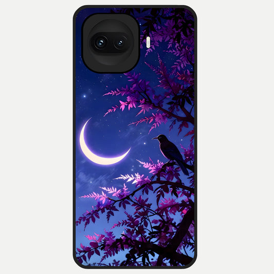  Crow And Moon Scenery Glass Case for iQOO 15R back cover – full design glossy printed glass finish
