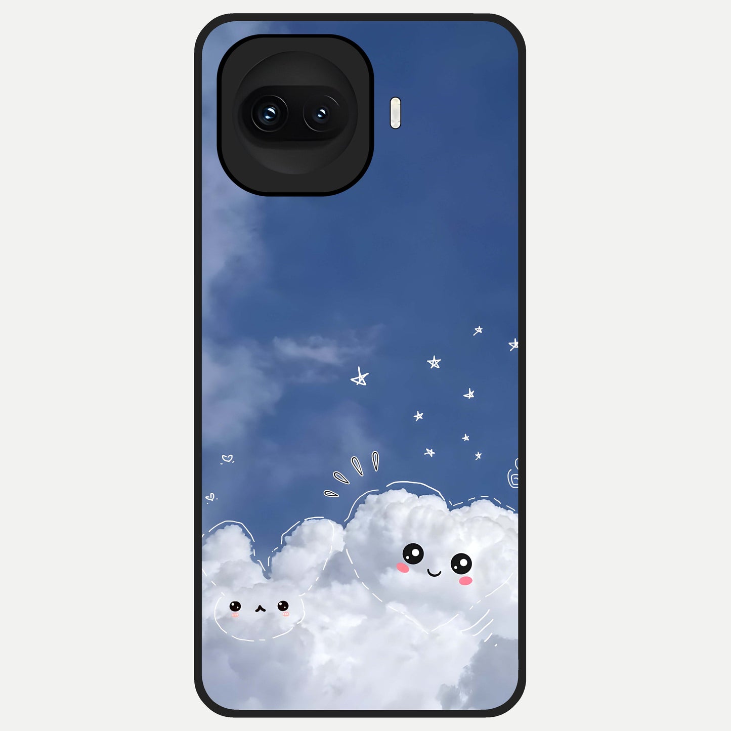  Cute Blossom Cloud Glass Case for iQOO 15R back cover – full design glossy printed glass finish