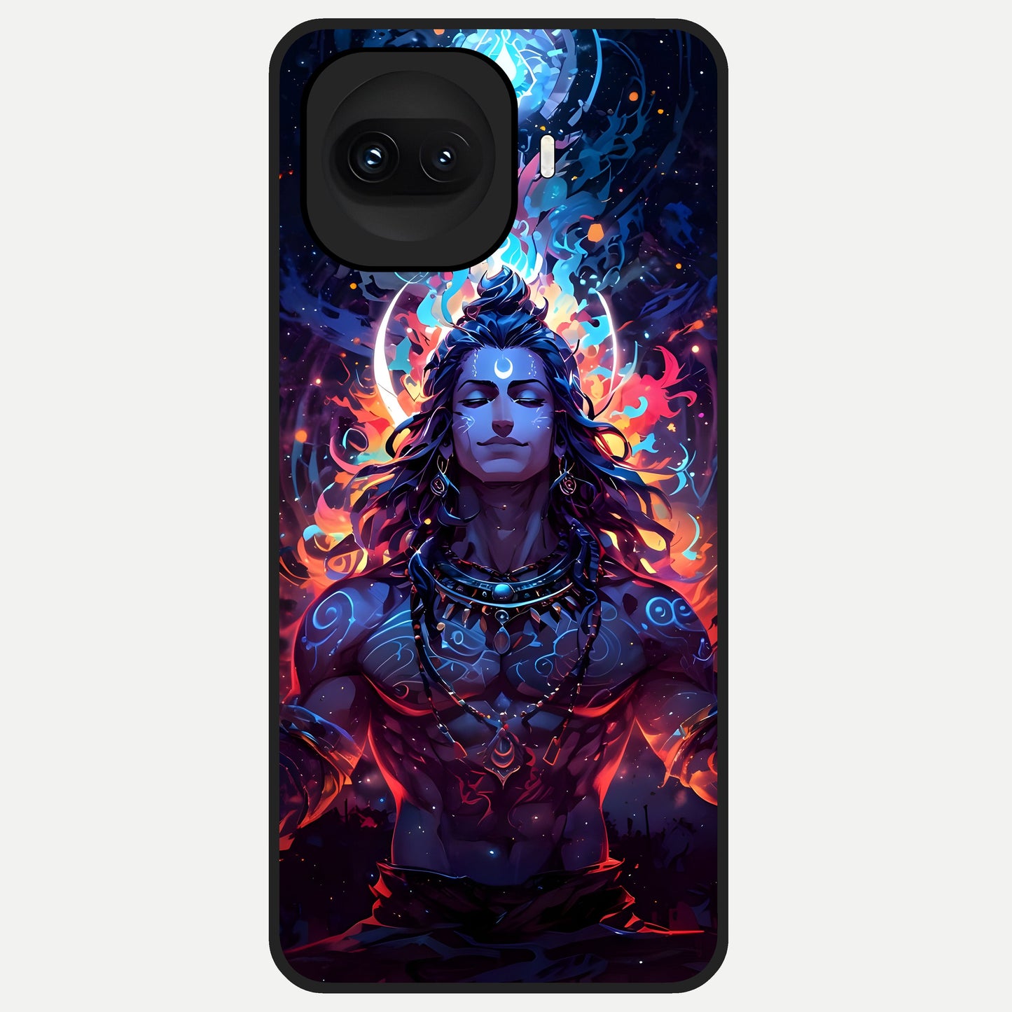  Divine Fire Shiv Glass Case for iQOO 15R back cover – full design glossy printed glass finish