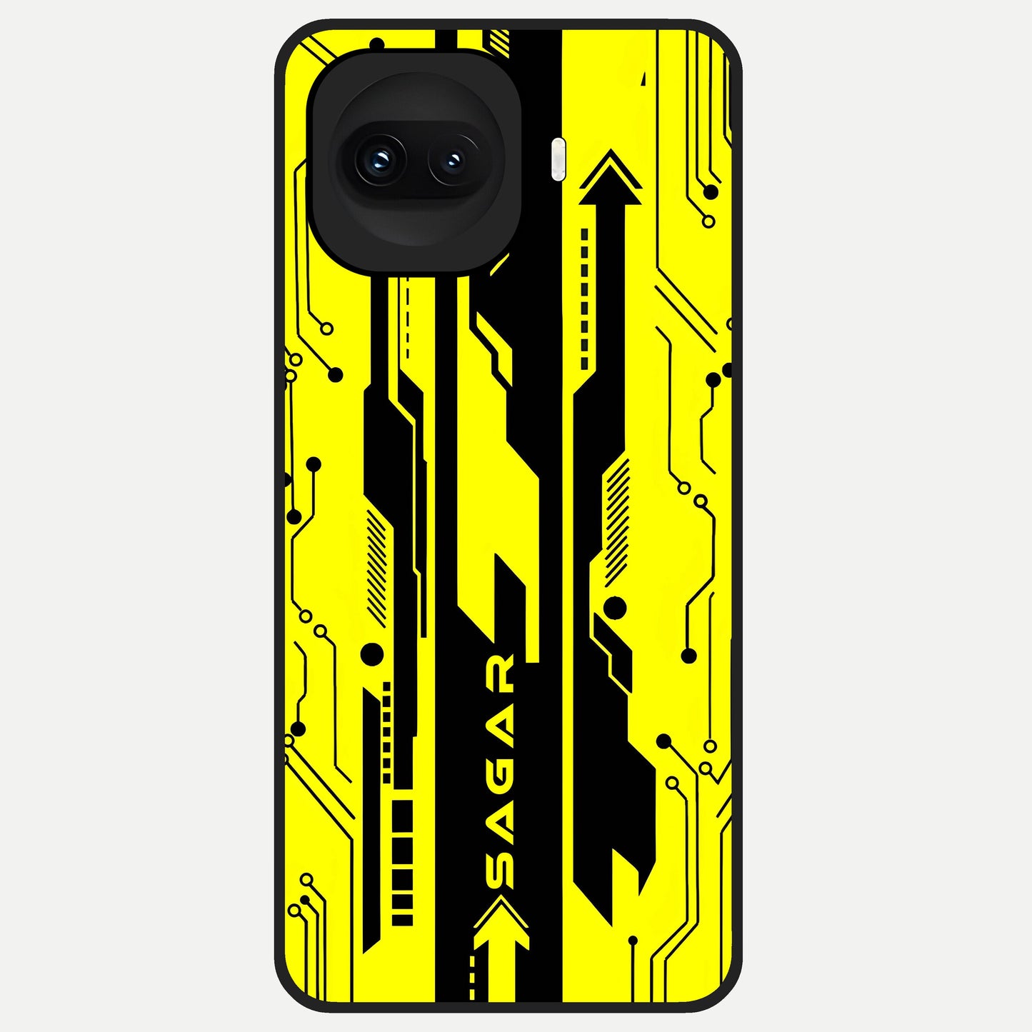  Electric Pulse CYBERPUNK Custom Name Glass Case for iQOO 15R back cover – full design glossy printed glass finish