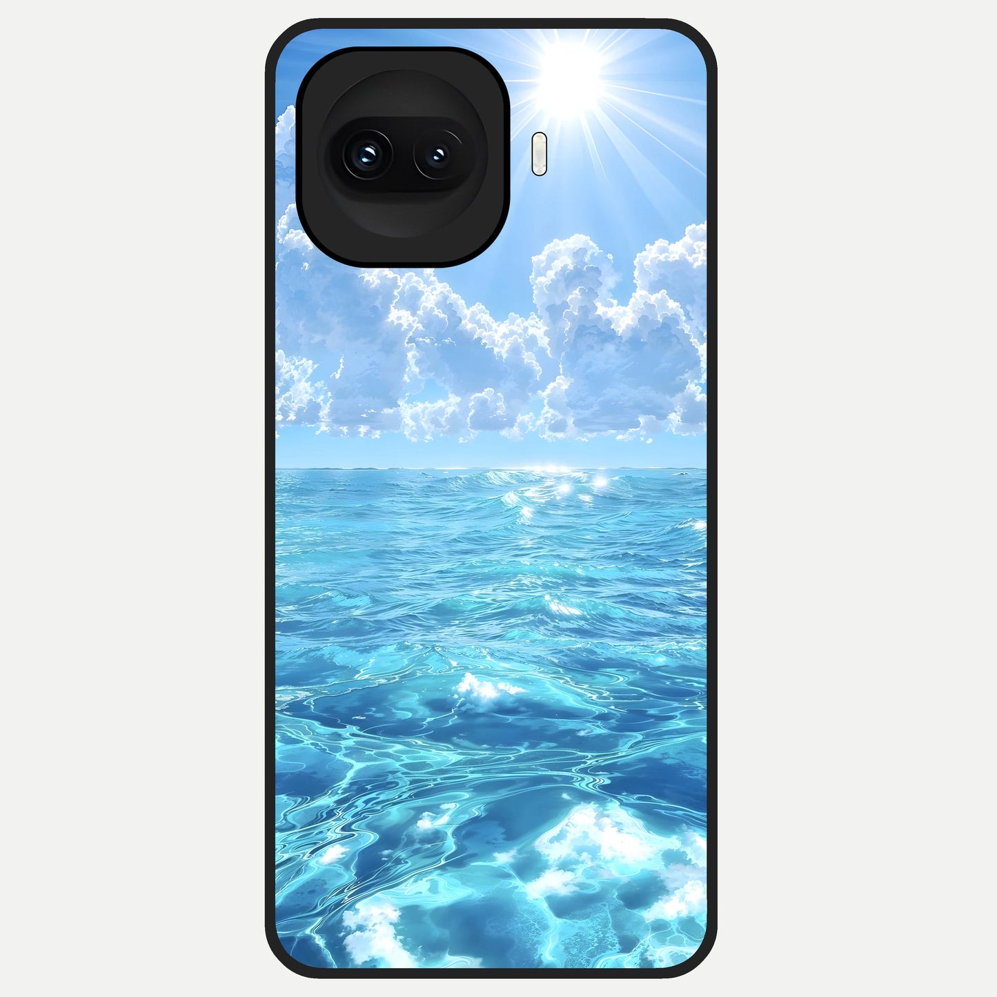  Endless Ocean Horizon Glass Case for iQOO 15R back cover – full design glossy printed glass finish