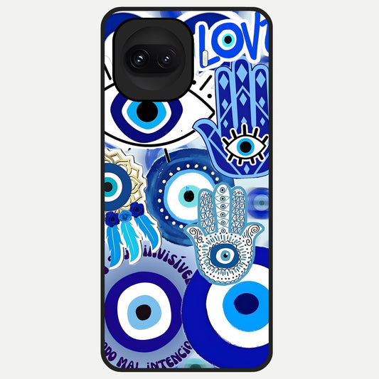  Evil Eyes Dream Glass Case for iQOO 15R back cover – full design glossy printed glass finish