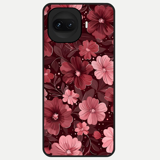  Flower Blush Bloom Glass Case for iQOO 15R back cover – full design glossy printed glass finish