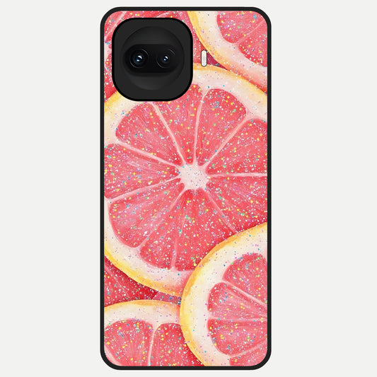  Glitter Grapefruit Glass Case for iQOO 15R back cover – full design glossy printed glass finish