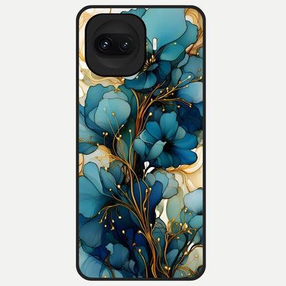  Golden Bloom Symphony Glass Case for iQOO 15R back cover – full design glossy printed glass finish