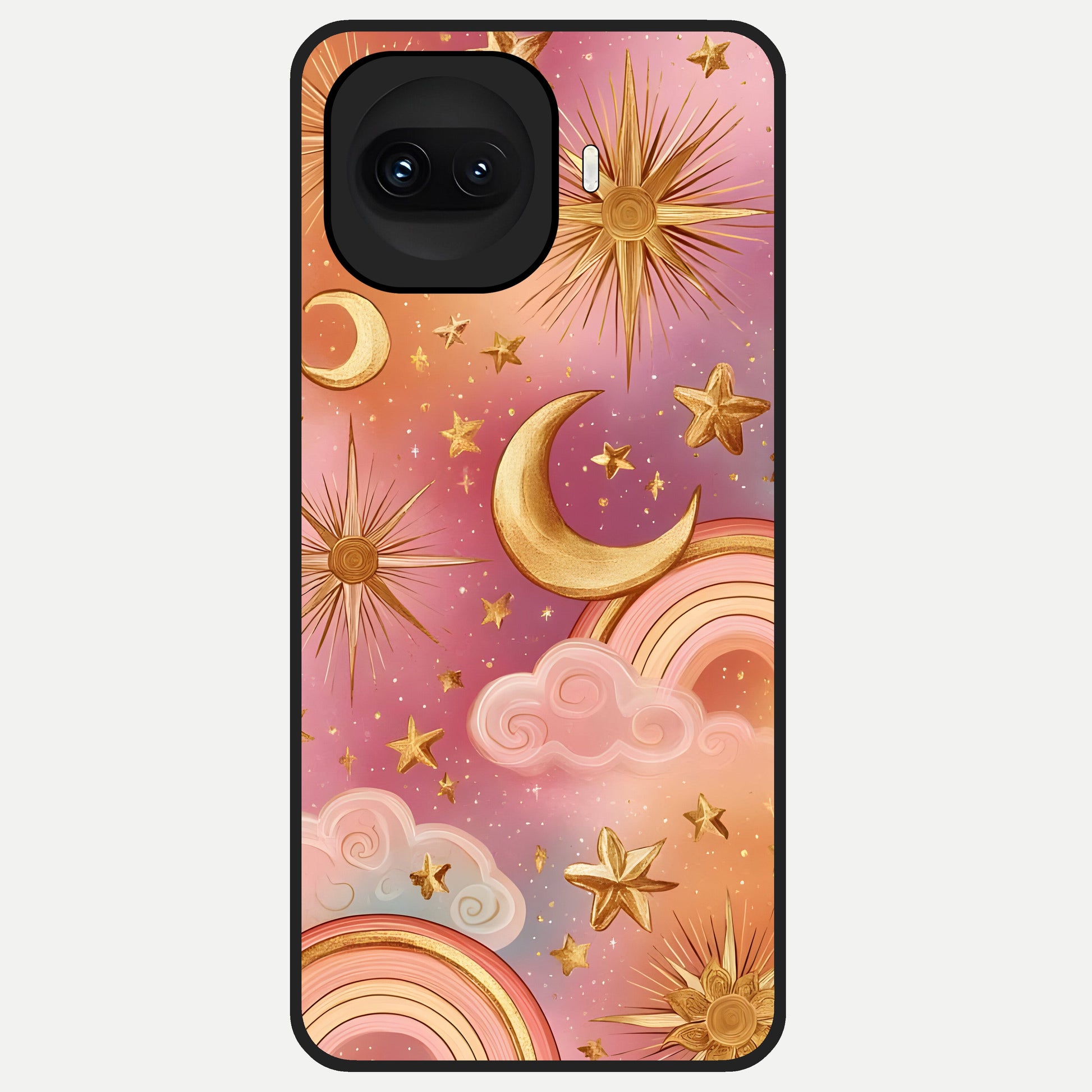  Golden Celestial Dreams Glass Case for iQOO 15R back cover – full design glossy printed glass finish