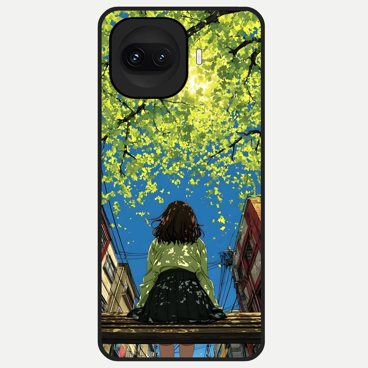  Golden Leaves Glow Glass Case for iQOO 15R back cover – full design glossy printed glass finish