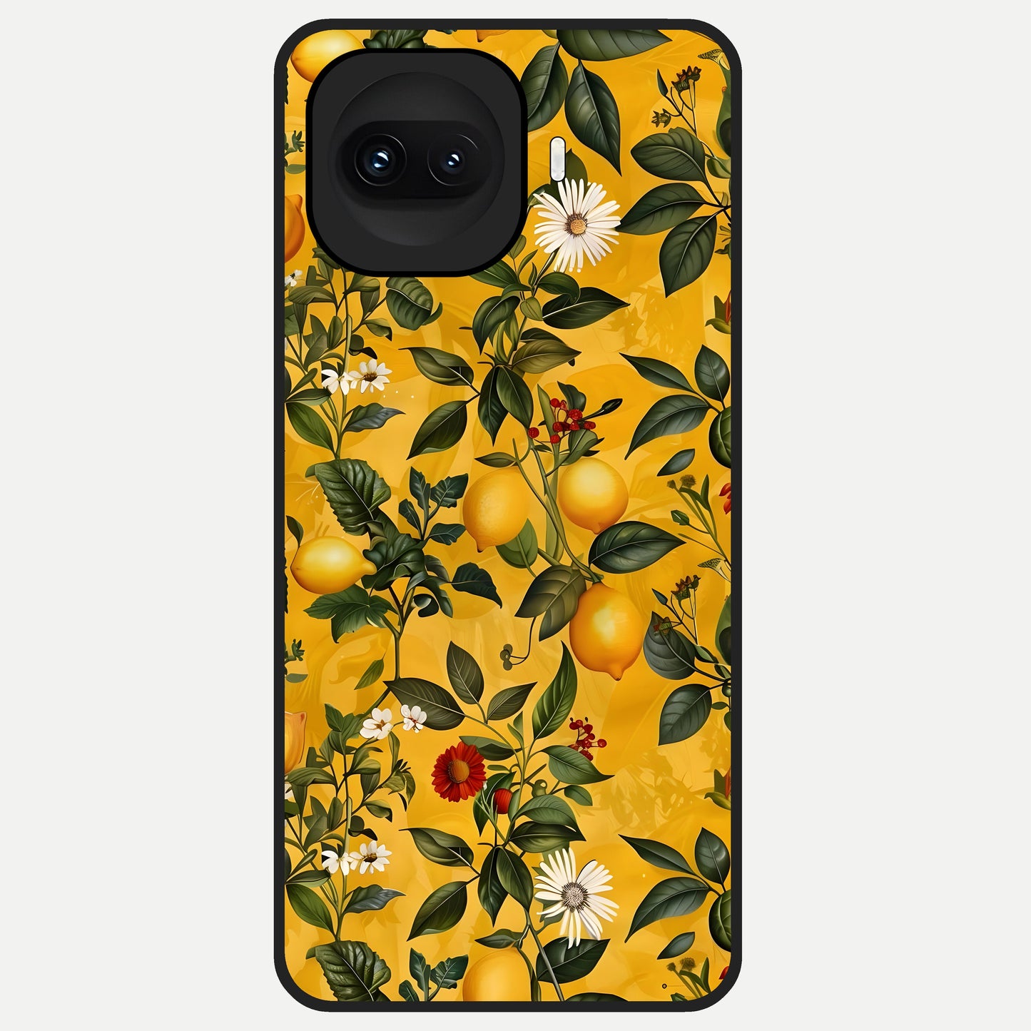  Golden Lemon Field Glass Case for iQOO 15R back cover – full design glossy printed glass finish