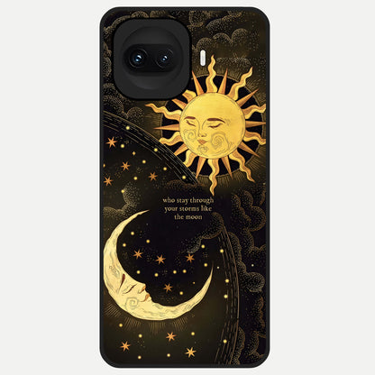  Golden Lunar Love Glass Case for iQOO 15R back cover – full design glossy printed glass finish