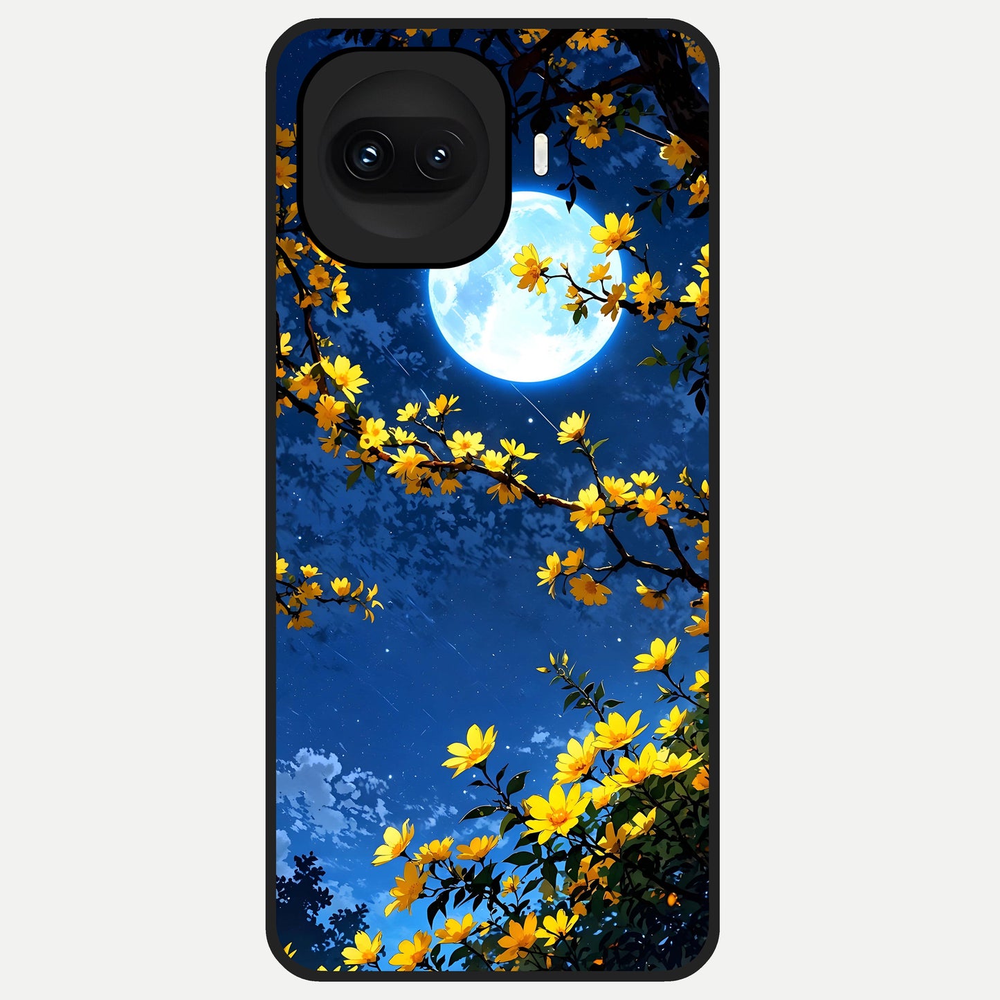  Golden Night Glow Glass Case for iQOO 15R back cover – full design glossy printed glass finish