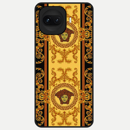  Golden Royal Heritage Glass Case for iQOO 15R back cover – full design glossy printed glass finish