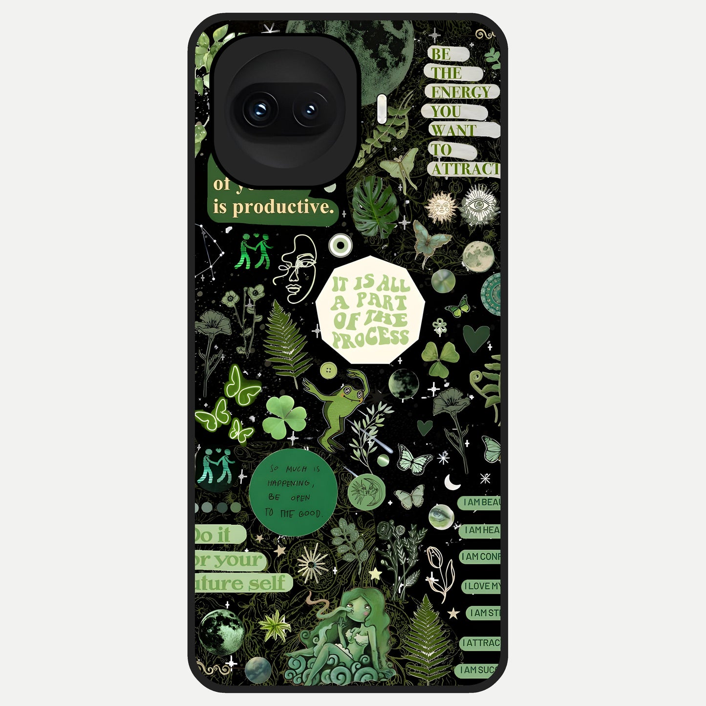  Green Mandala Pattern Glass Case for iQOO 15R back cover – full design glossy printed glass finish