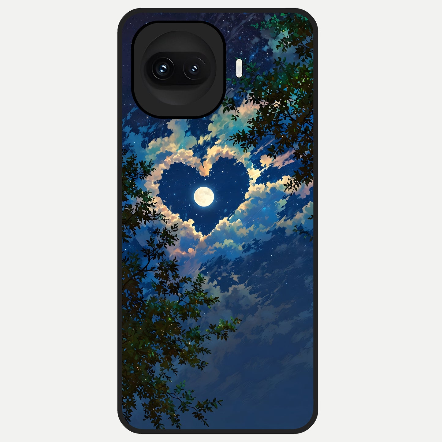  Heart With Moon Sky Glass Case for iQOO 15R back cover – full design glossy printed glass finish