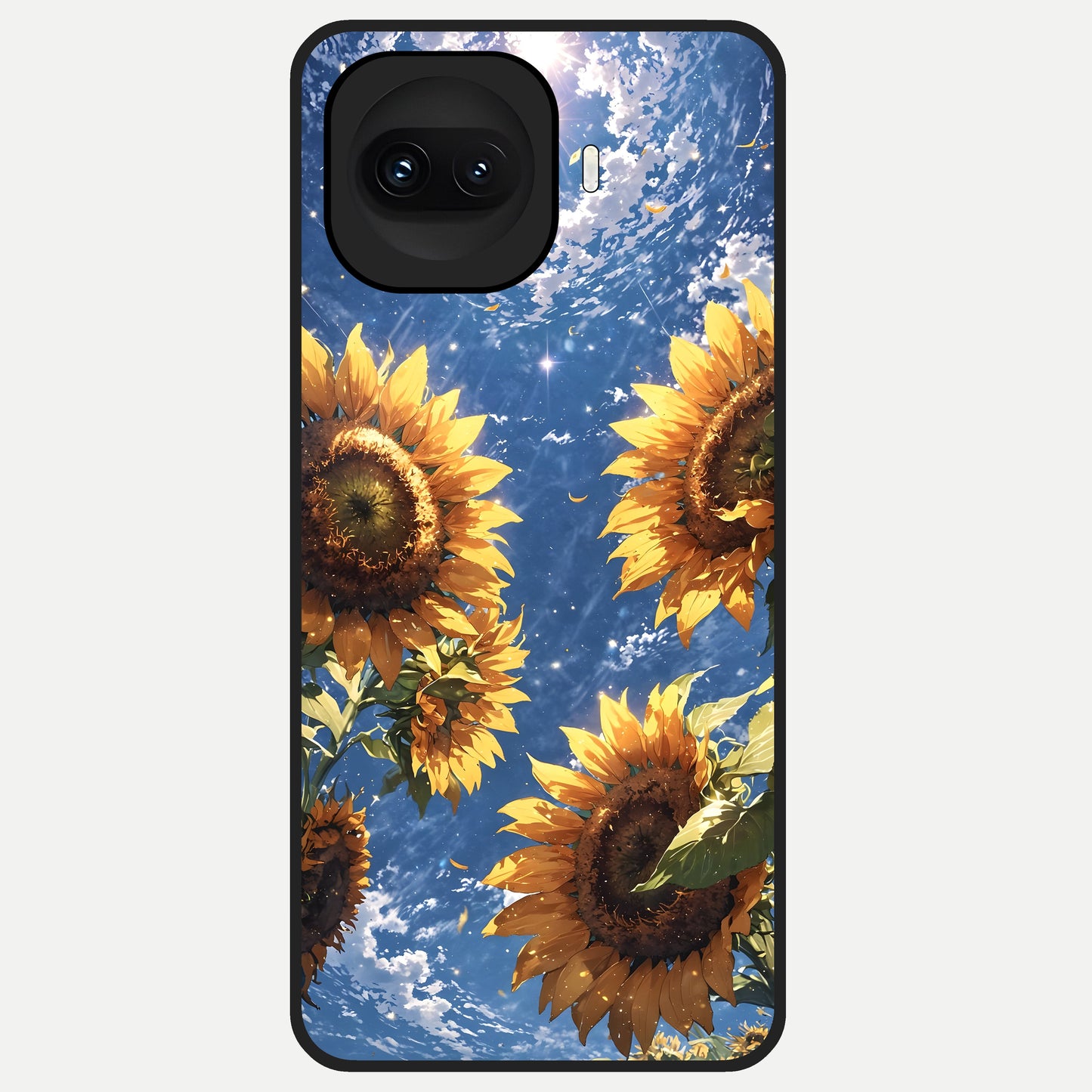  Heavenly Sunflower Rise Glass Case for iQOO 15R back cover – full design glossy printed glass finish