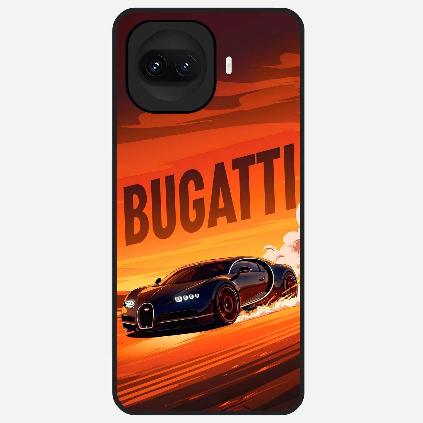  Inferno Bugatti Storm Glass Case for iQOO 15R back cover – full design glossy printed glass finish